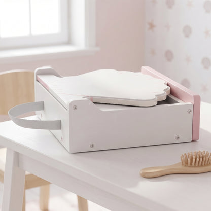 Kids Dressing Table, Portable Vanity Table with Lights, Mirror, Drawer, Accessories, Gift for 3-6 Years