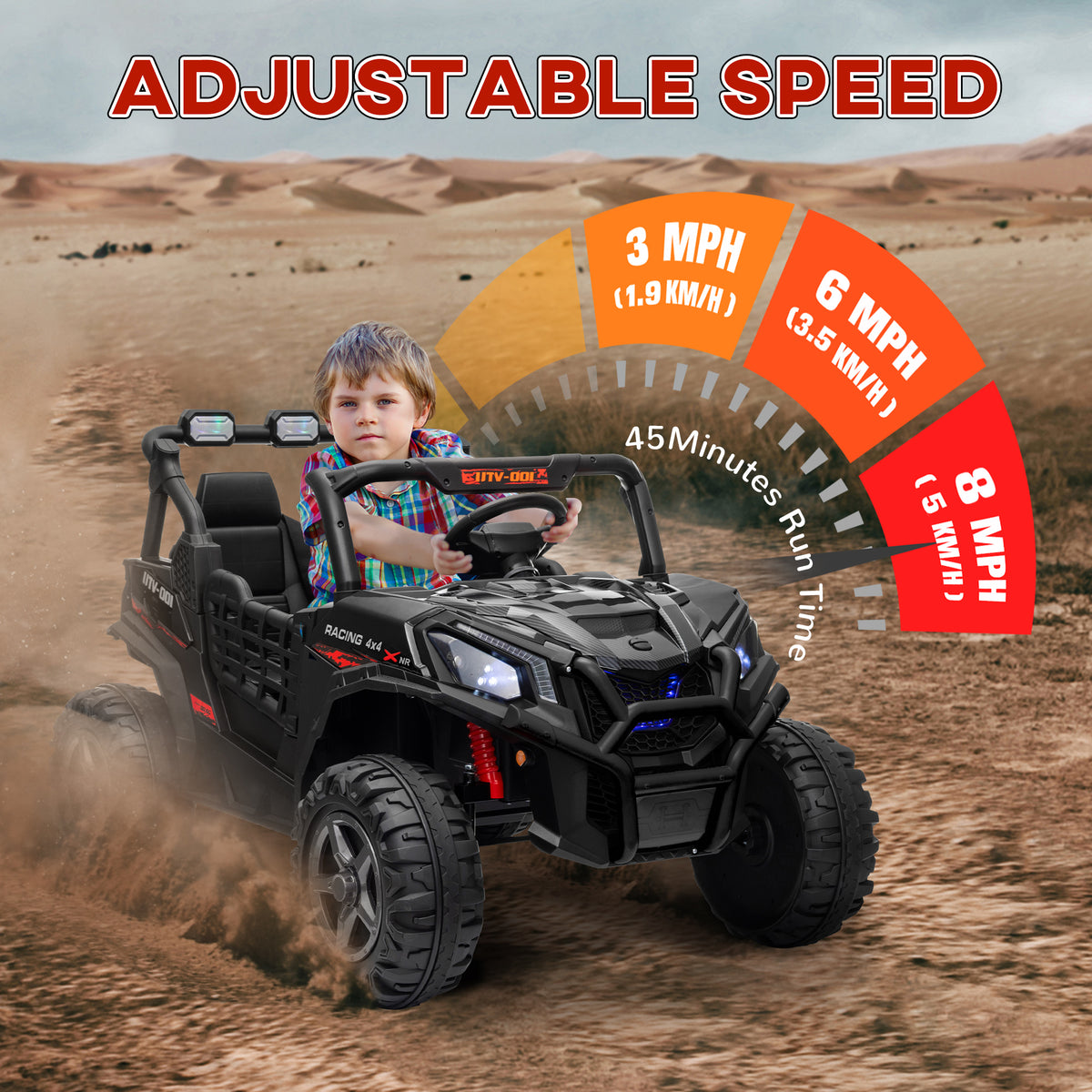 24V 2 Seater Kids Electric Car with Remote Control, Suspension System, Slow Start, 3 Speeds, for 3-8 Years
