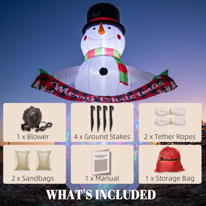 Inflatable Christmas Decoration, 6.7FT Christmas Inflatable Snowman with Colourful LED Light