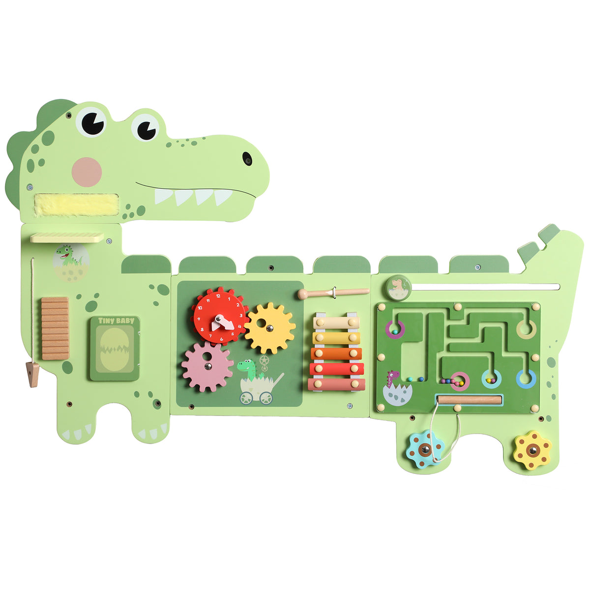 Busy Board Panels, Wall Mounted Montessori Inspired Busy Board, Toddler Learning Centre Dinosaur Theme