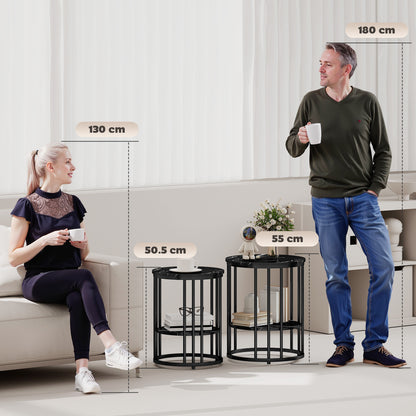 Set of Two Marble-Effect Coffee Tables