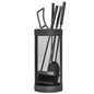 5-Piece Fireplace Tools Set with Mesh Basket, Indoor Outdoor Fireside Accessories for Fireplaces, Fire Pits, Black