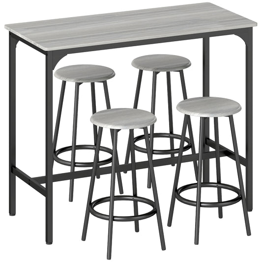 Five-Piece Industrial-Style Bar Table Set
