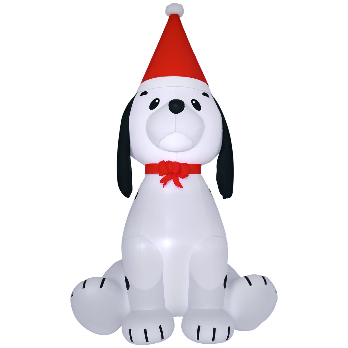 6ft Inflatable Christmas Puppy Dog Wearing Santa Hat Lighted Outdoor Decoration Blow Up Decor for Holiday Indoor