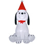 6ft Inflatable Christmas Puppy Dog Wearing Santa Hat Lighted Outdoor Decoration Blow Up Decor for Holiday Indoor