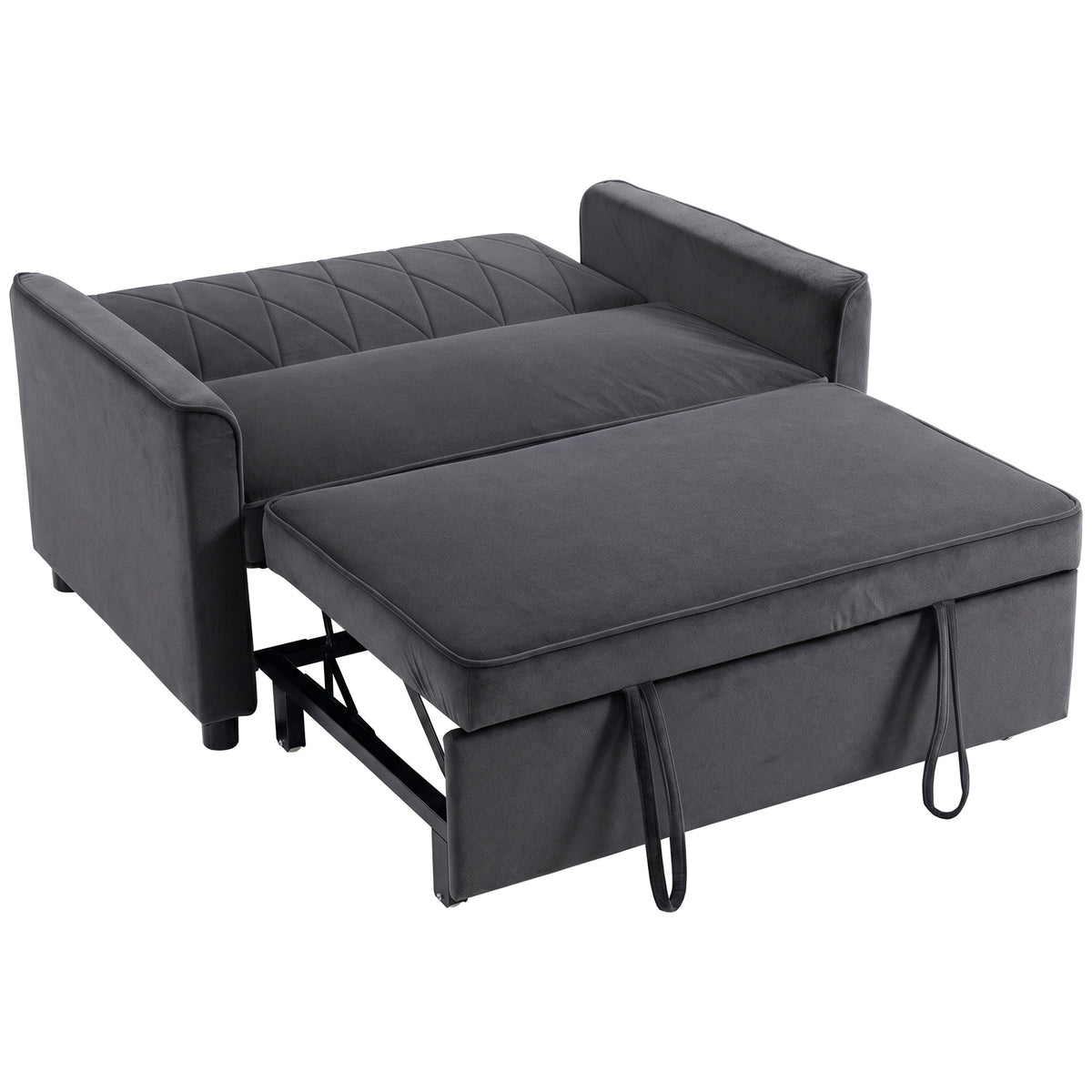 2 Seater Sofa Bed, 3-in-1 Convertible Pull Out Sleeper Sofa with Click-Clack Adjustable Backrest