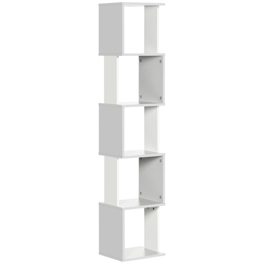 Modern 5-Tier Bookshelf, Freestanding Bookcase Storage Shelving for Living Room Home Office Study