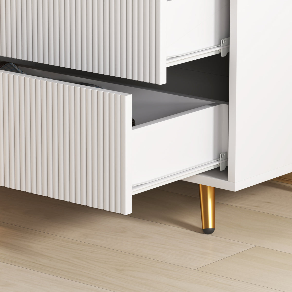 Four-Drawer Bedside Table - White
