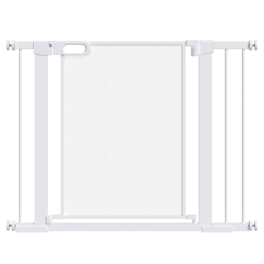 Pet Safety Gate, for Doorways, Staircases, Hallways, with Extensions Kit, 75-103cm - White
