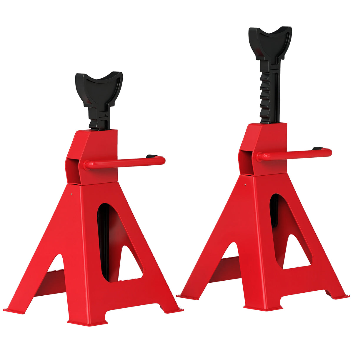 Axle Stands 2 Ton Car Jack Stands Pack of 2, 28-42.5 cm Height Adjustable Support Jack Stand, Heavy Duty Car Lift Tool for Vehicles, Caravans, Workshops, Garages, Red
