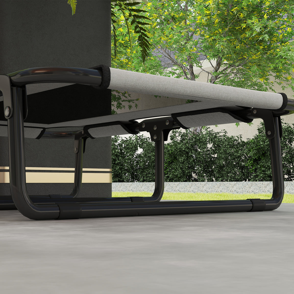 Portable Raised Dog Bed, Elevated Pet Cot with Breathable Mesh for Indoor Outdoor, for Small Medium Dogs, Light Grey