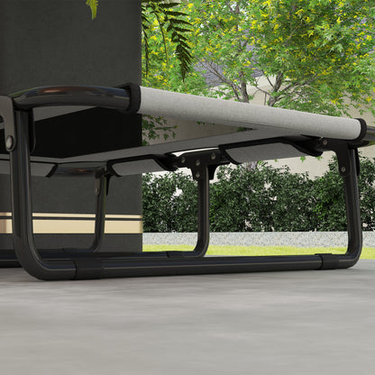 Portable Raised Dog Bed, Elevated Pet Cot with Breathable Mesh for Indoor Outdoor, for Small Medium Dogs, Light Grey