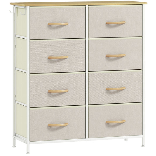 Chest of Eight Fabric Drawers - Beige