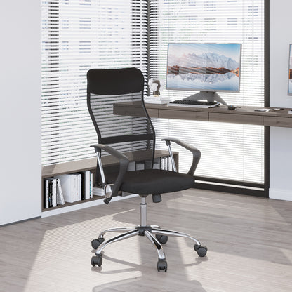 Ergonomic Office Chair Mesh Chair with Adjustable Height Tilt Function Black