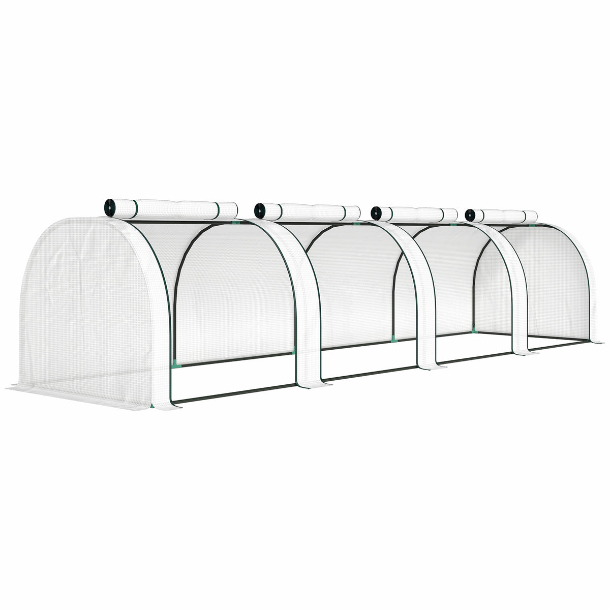 395 x 100 cm Low Tunnel Greenhouse - White