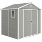 7.9ft x 6.2ft Aluminium Frame Rust Resistance Waterproof Shed, with Galvanised Foundation - Light Grey