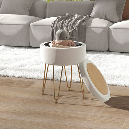 5L Velvet-Feel Storage Ottoman