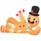9.8ft Giant Christmas Inflatable Gingerbread Man Side-Lying, Outdoor Blow Up Christmas Decoration with LEDs, Bag