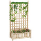 Garden Planters with Trellis for Climbing Vines, Wood Raised Beds for Garden, Flower Pot, Indoor Outdoor, Natural