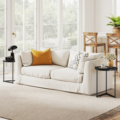 Set of Two Marble-Effect Nest of Tables