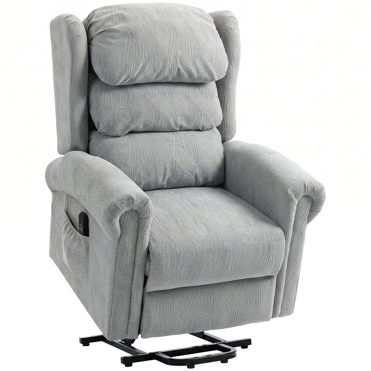Velvet-Feel Electric Riser Recliner Chair - Grey