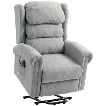 Velvet-Feel Electric Riser Recliner Chair - Grey