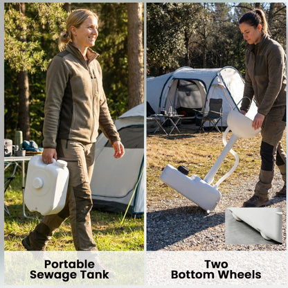 Portable Camping Sink with Running Water and Wastewater Tank, Hand Wash Basin with Rolling Wheels, Foot Pump, Soap Dispenser for Outdoor Events, Gatherings, Picnic