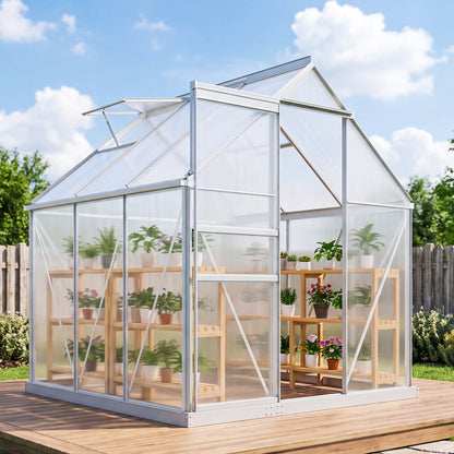 190 x 190cm Walk-In Polycarbonate Greenhouse