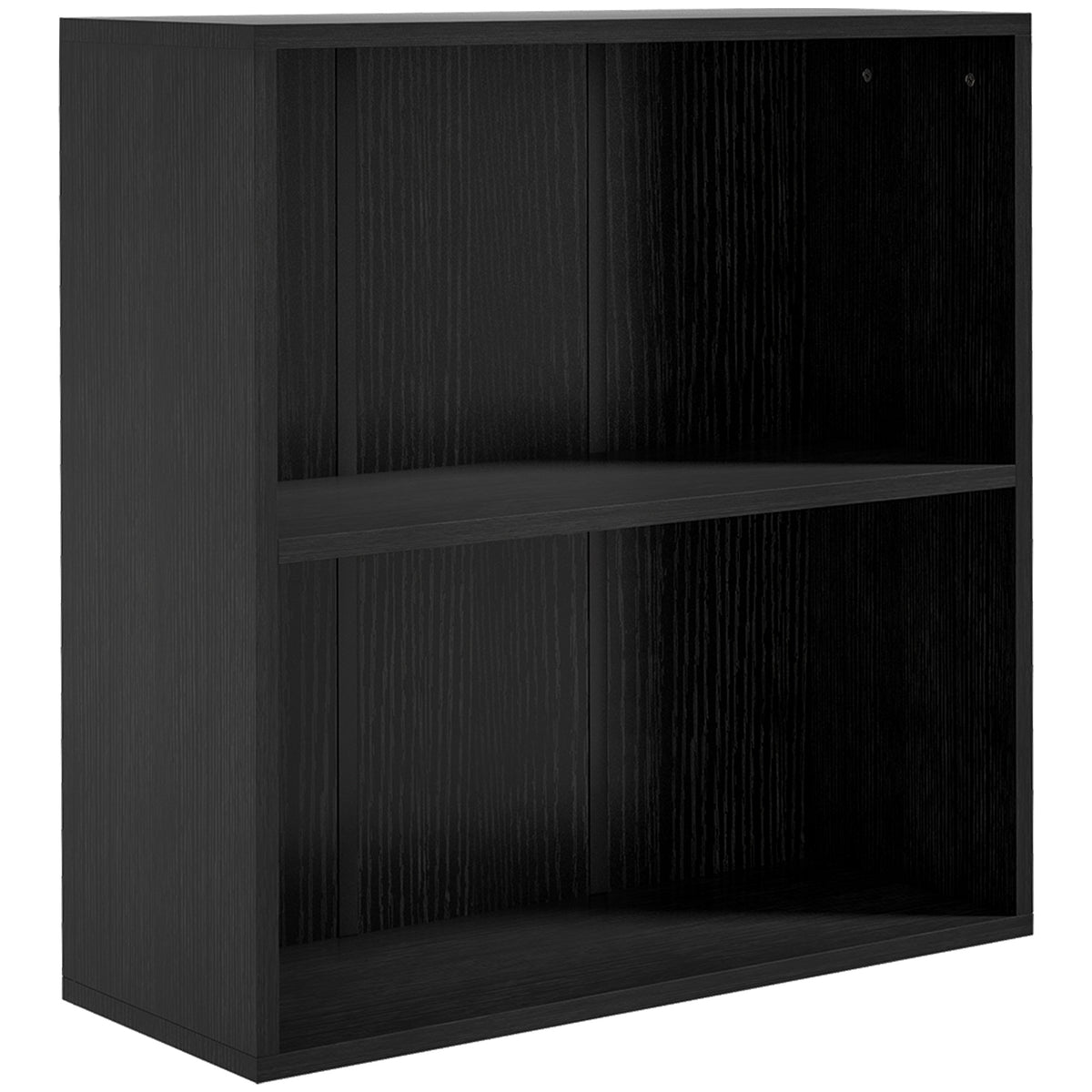 2 Tier Bookshelf, Low Bookcase with Adjustable Shelf, 2 Compartments for Home Office, Living Room, Study