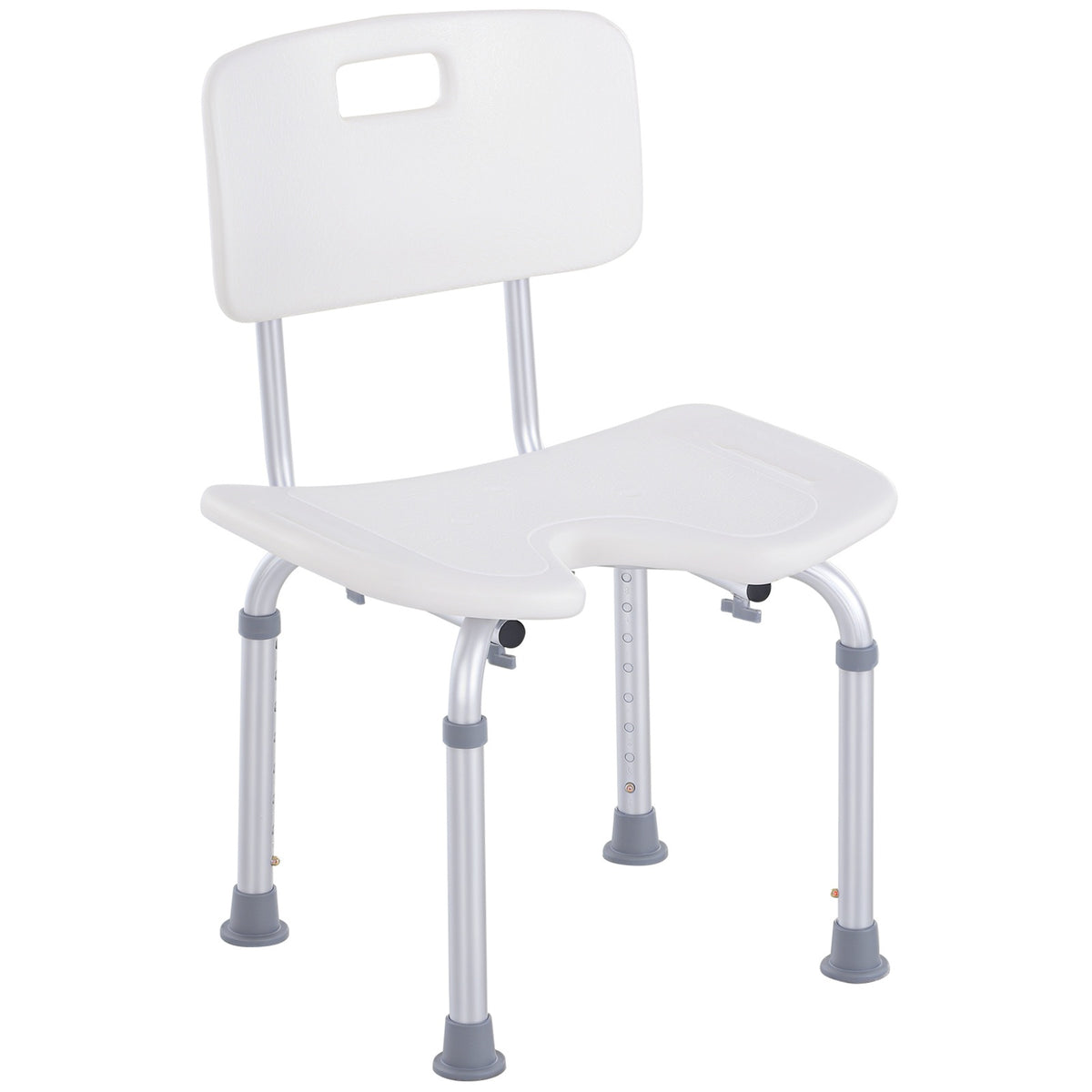 8-Level Height Adjustable Bath Stool Spa Shower Chair Aluminum w/ Non-Slip Feet, Handle for the Pregnant, Old, Injured