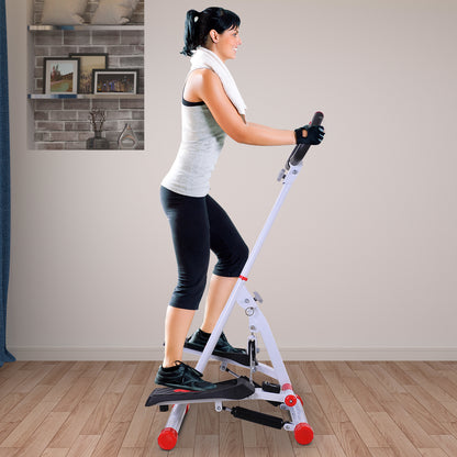 Stepper w/ Handle Hand Grip Workout Fitness Machine For Fitness Aerobic Exercise Home Gym Red
