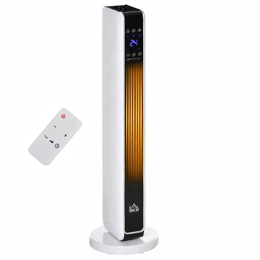 1100W/2200W Space Heater with 65° Oscillation, Electric Heater with 2 Heat and Fan, 8-Hour Timer, Overheat & Tip Over Protection for Bedroom, 29 inch
