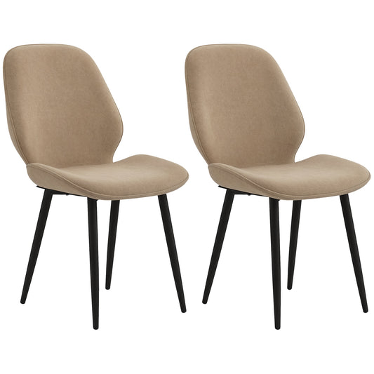 Velvet Dining Chairs, Set of 2 Dining Room Chairs with Metal Legs for Living Room, Dining Room, Light Brown