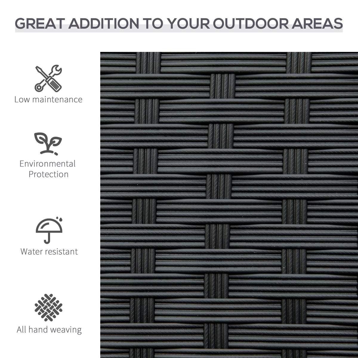 2 Seater Poly Rattan Garden Bench, All Weather Wicker Garden Loveseat, Outdoor Seating Bench with 240 Load Capacity, Backrest and Armrests for Patio, Terrace, Balcony