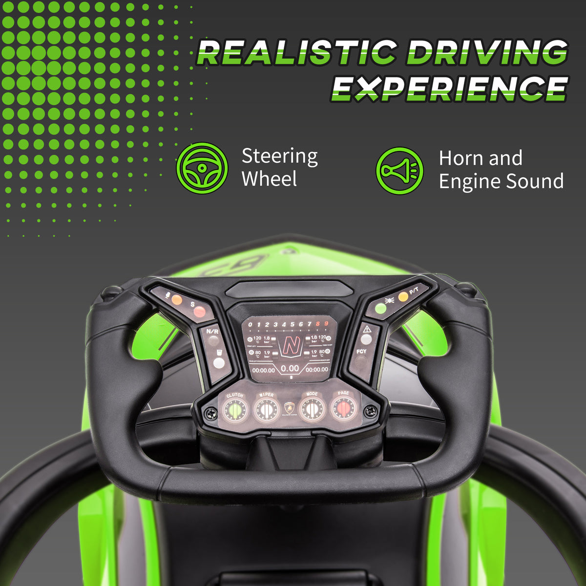 Kids 3-In-1 Lamborghini Ride-On and Stroller, with Horn