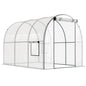 Polytunnel Greenhouse Walk-in Grow House with Plasric Cover, Door, Mesh Window and Steel Frame, 3 x 2 x 2m, Clear