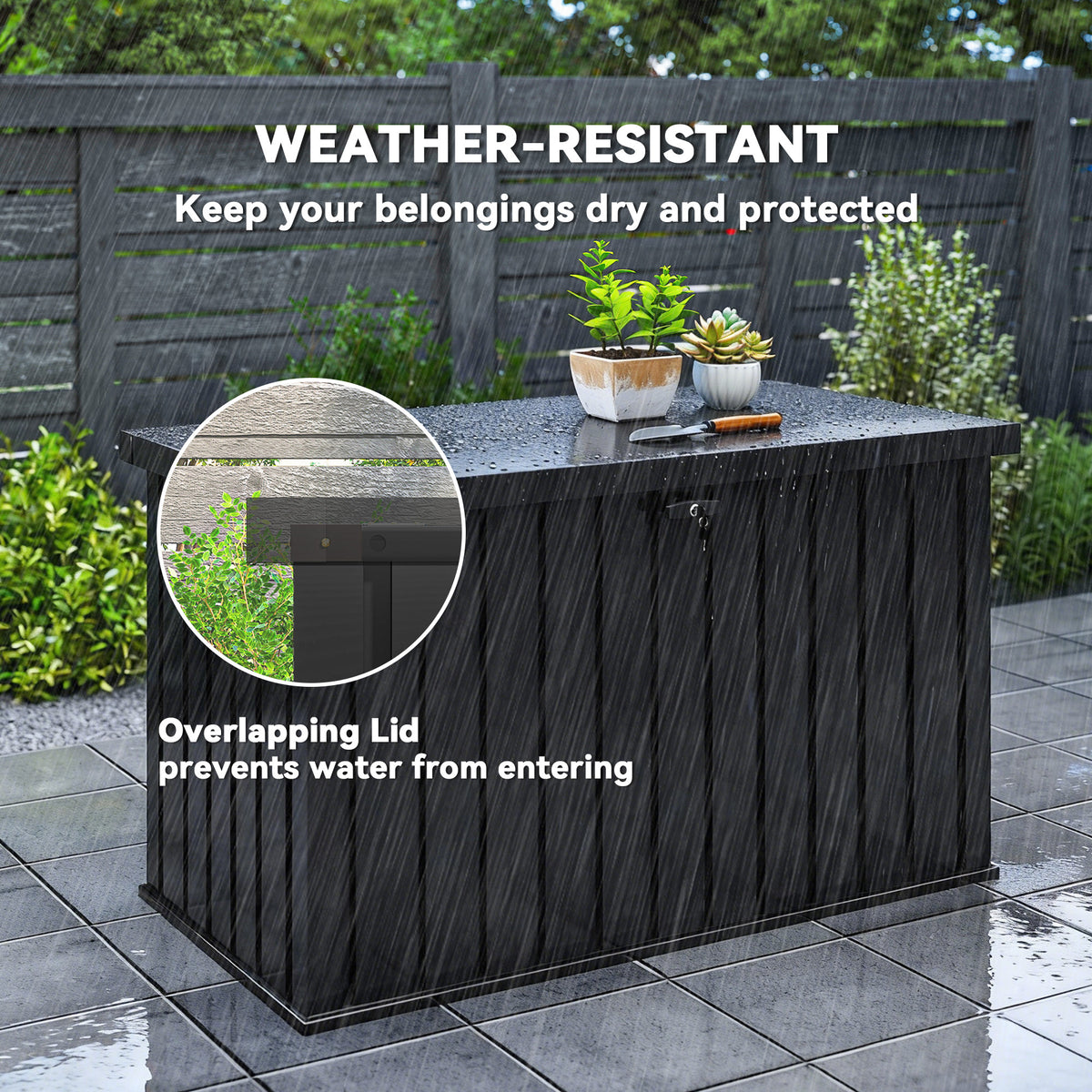 400L Galvanised Steel Garden Storage Box