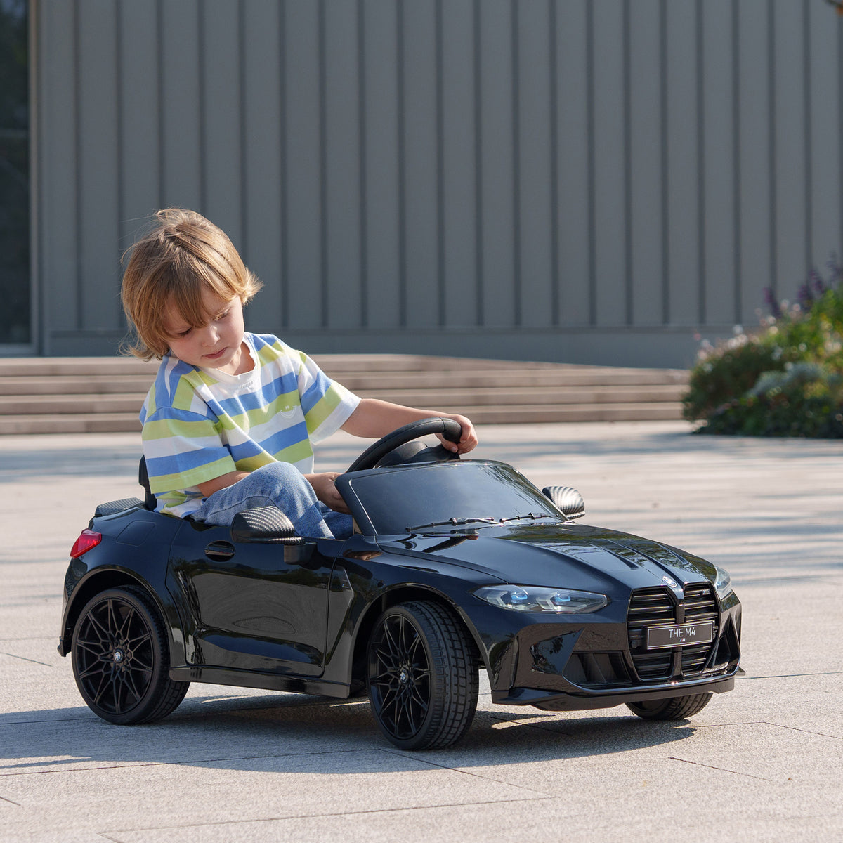 12V BMW Licensed Kids Car, with Easy Transport, Remote Control, Suspension, Music, Horn, LED Lights
