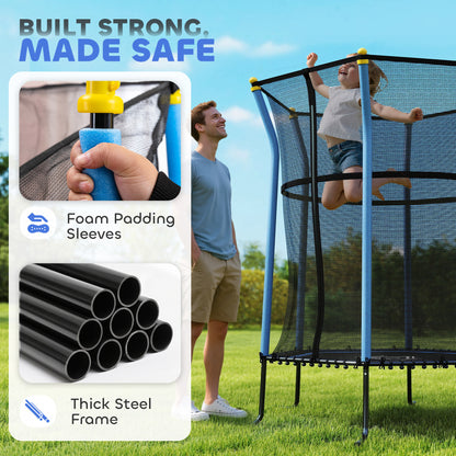 Kids Trampoline Mini Bouncer with Enclosure Safety Net For Ages 3-10 Years
