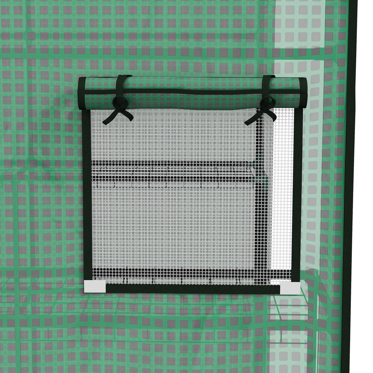 Greenhouse Cover Replacement Walk-in PE Hot House Cover with Roll-up Door and Windows, 140 x 143 x 190cm