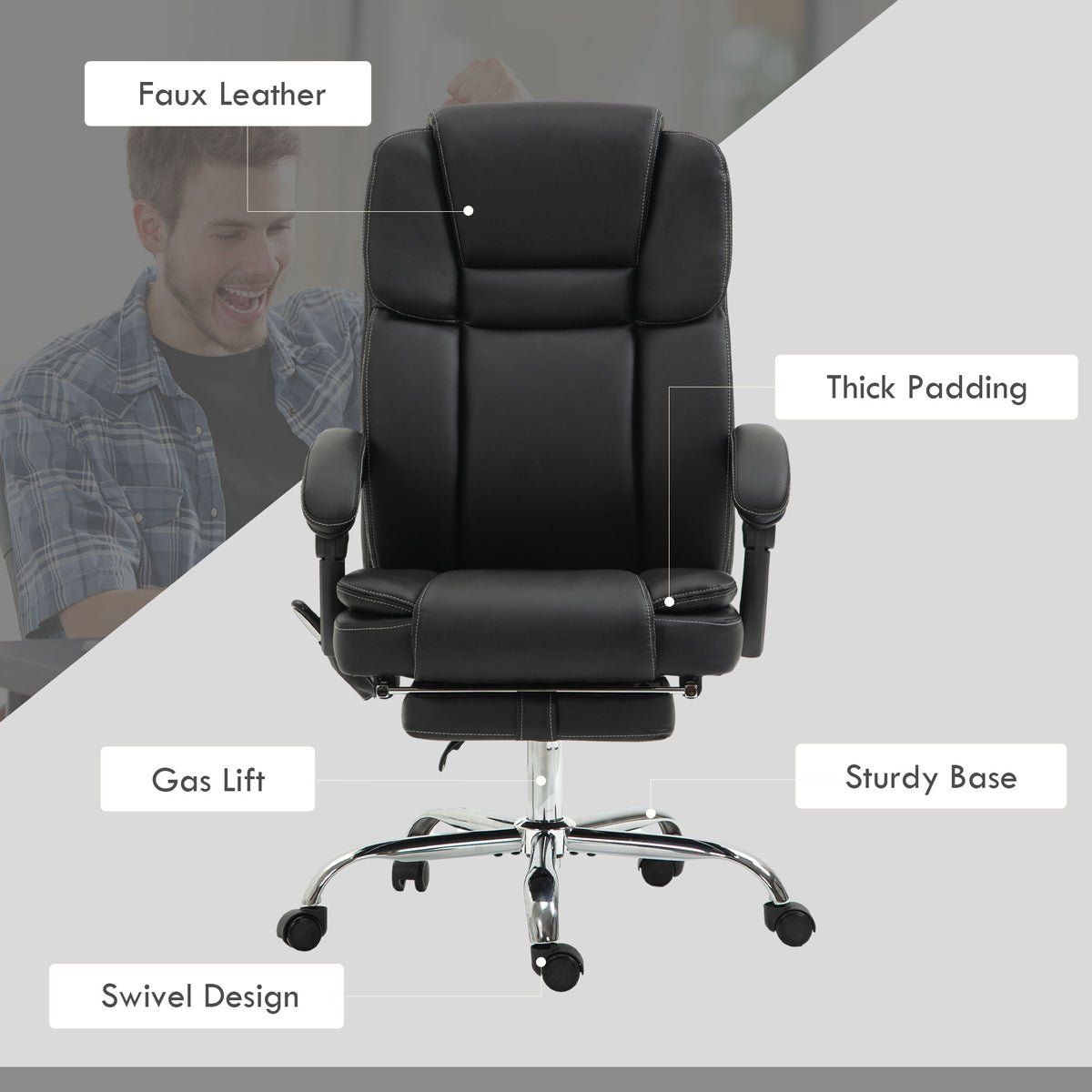 Six Point Vibrating Massage Office Chair