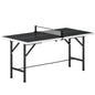 5ft Mid-Size Table Tennis Table, Ping Pong Table with Net, 2 Table Tennis Paddles and 3 Balls for Indoor Game, Black
