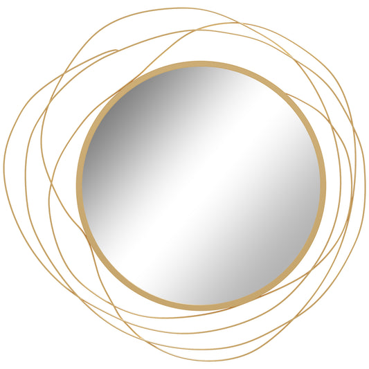 Metal Wall Art 65cm Modern Decorative Mirror Decor for Living Room Bedroom Dining Room
