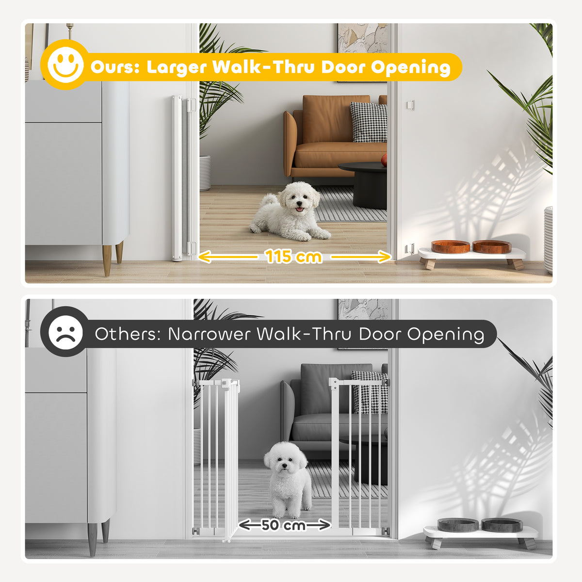 Retractable Pet Safety Gate, Folding Dog Barrier, Grey