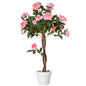 Artificial Plants Pink Rose Floral in Pot, Fake Plants for Home Indoor Decor, 90cm