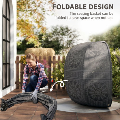Round Egg Basket Chair, with Steel Stand