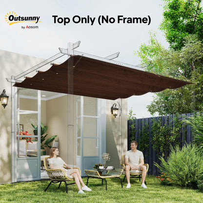 Pergola Cover Roof, 2.86 x 2.45 m Retractable Sun Shade Top for 3 x 2m Pergola Frame, UV30+ Protected