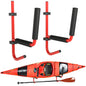 Kayak Canoe Heavy Duty Wall Mounted Storage Holder Rack Heavy Duty Storing Hangers Red