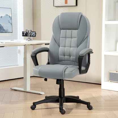 Faux Leather Office Chair - Grey