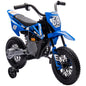 12V Kids Electric Motorbike, Kids Electric Ride on motorcycle w/ Twist Grip Throttle, Training Wheels, Blue